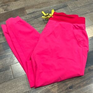 Figs pink Zamora large joggers EUC